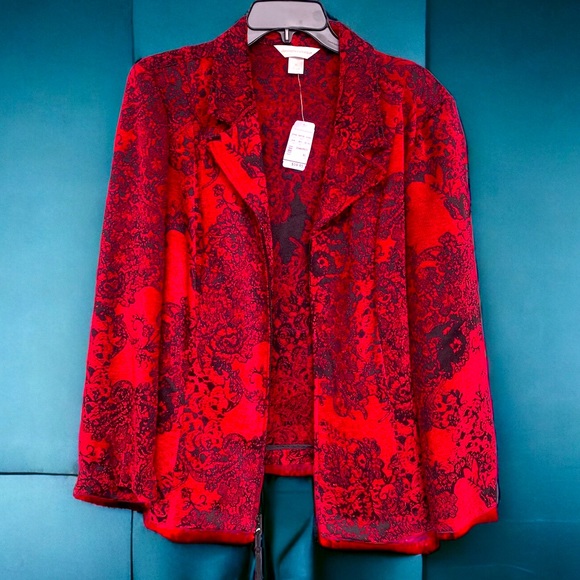 Christopher & Banks Paisley Floral Pattern Blazer Jacket Women’s Size XL - Picture 1 of 5